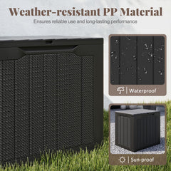 Tangkula 30 Gallon Resin Outdoor Storage Bench with Lockable Lid