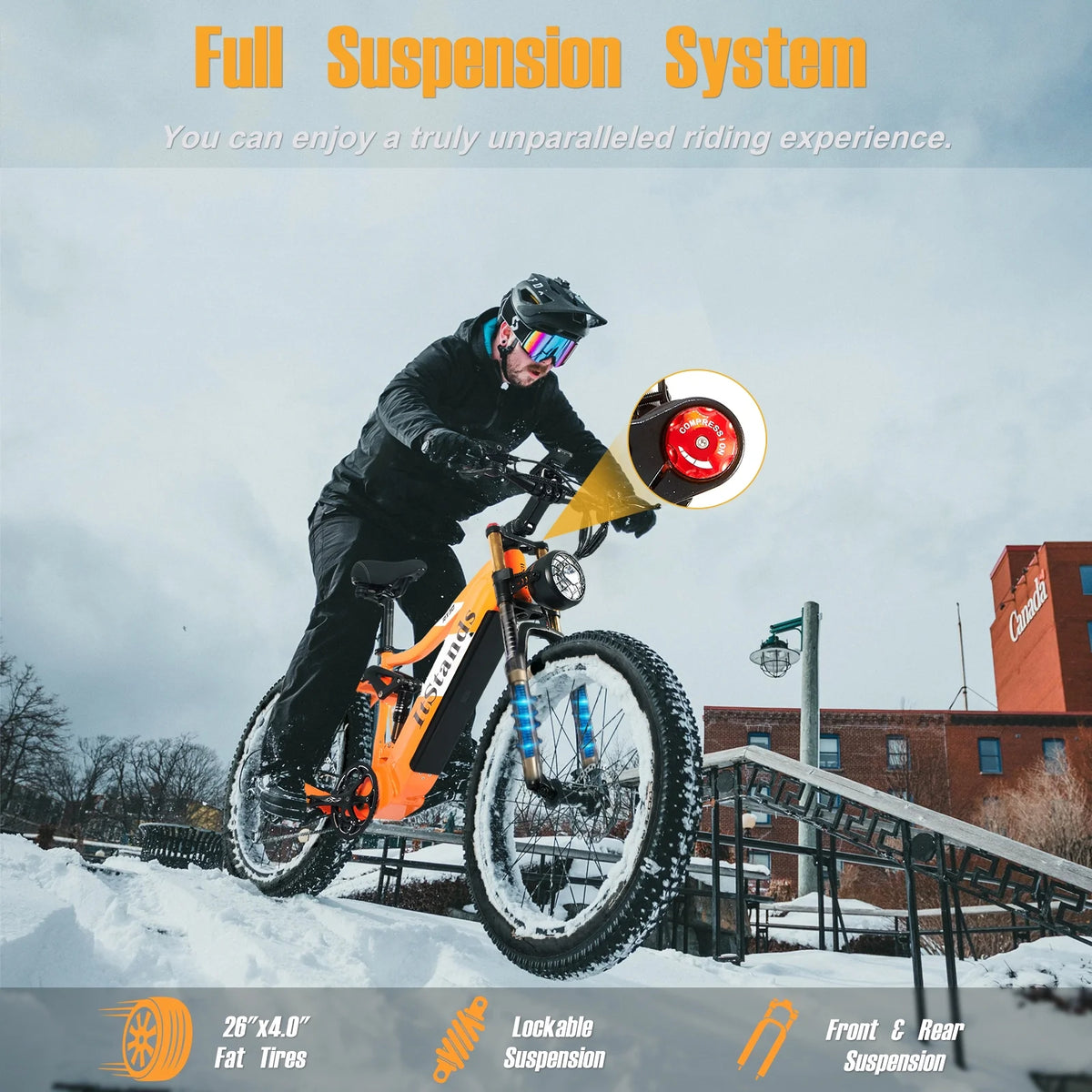 Dual Motors AWD 2000W Electric Bike for Adult 26'', UL2849 48V 60AH Removable Battery E - Mountain Bike 4'' Fat Tire up to 35MPH&200miles Long Range Off Road Ebike Beach Dual Hydraulic&Brakes E - Bicycle