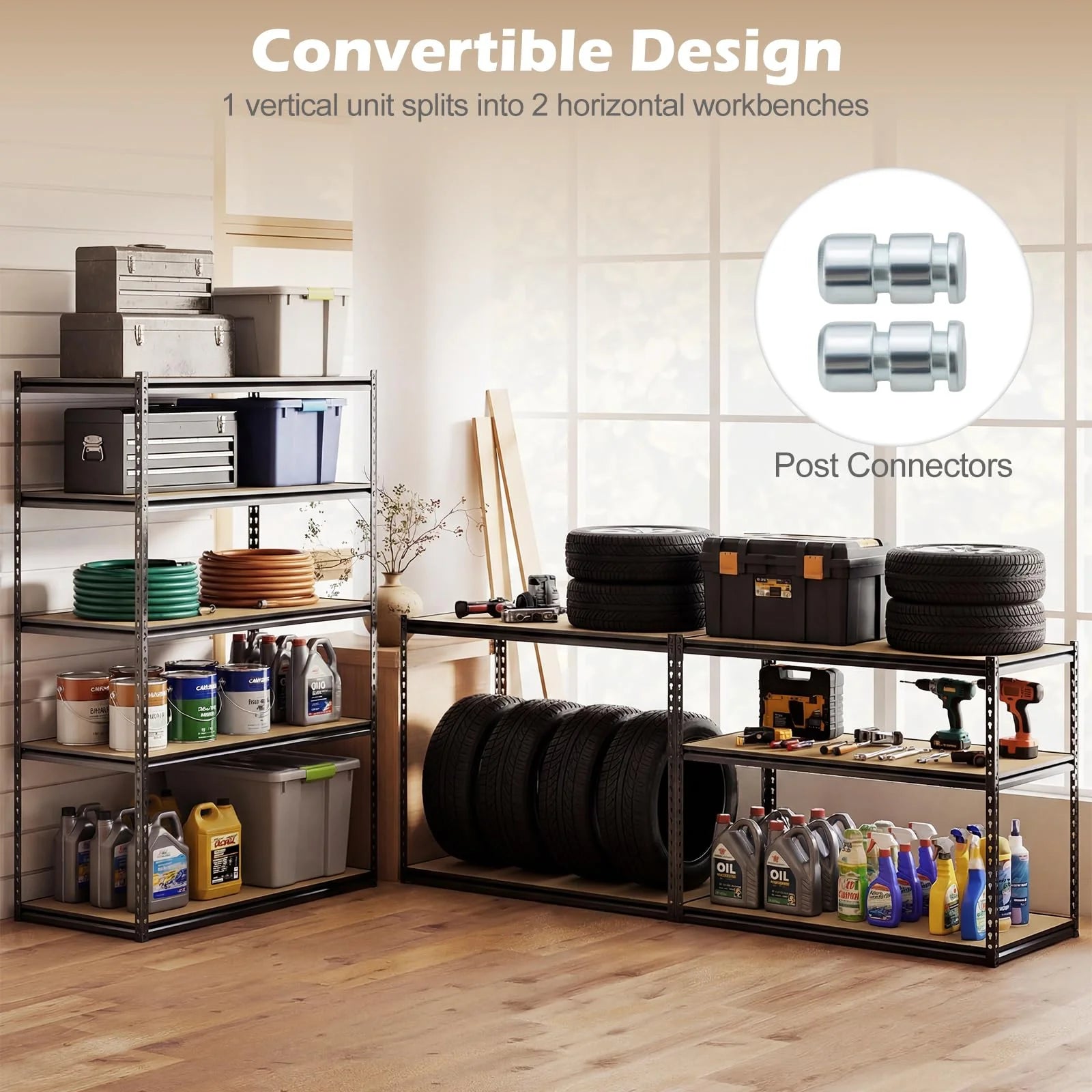 Giantex 5-Tier Metal Storage Shelves w/Adjustable Utility Rack (48" W x 24" D x 72" H)