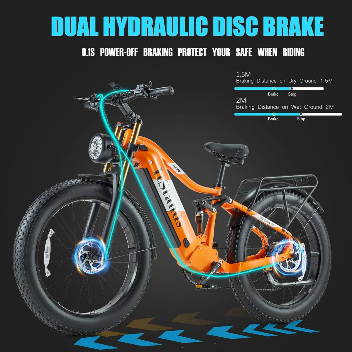 Dual Motors AWD 2000W Electric Bike for Adult 26'', UL2849 48V 60AH Removable Battery E - Mountain Bike 4'' Fat Tire up to 35MPH&200miles Long Range Off Road Ebike Beach Dual Hydraulic&Brakes E - Bicycle