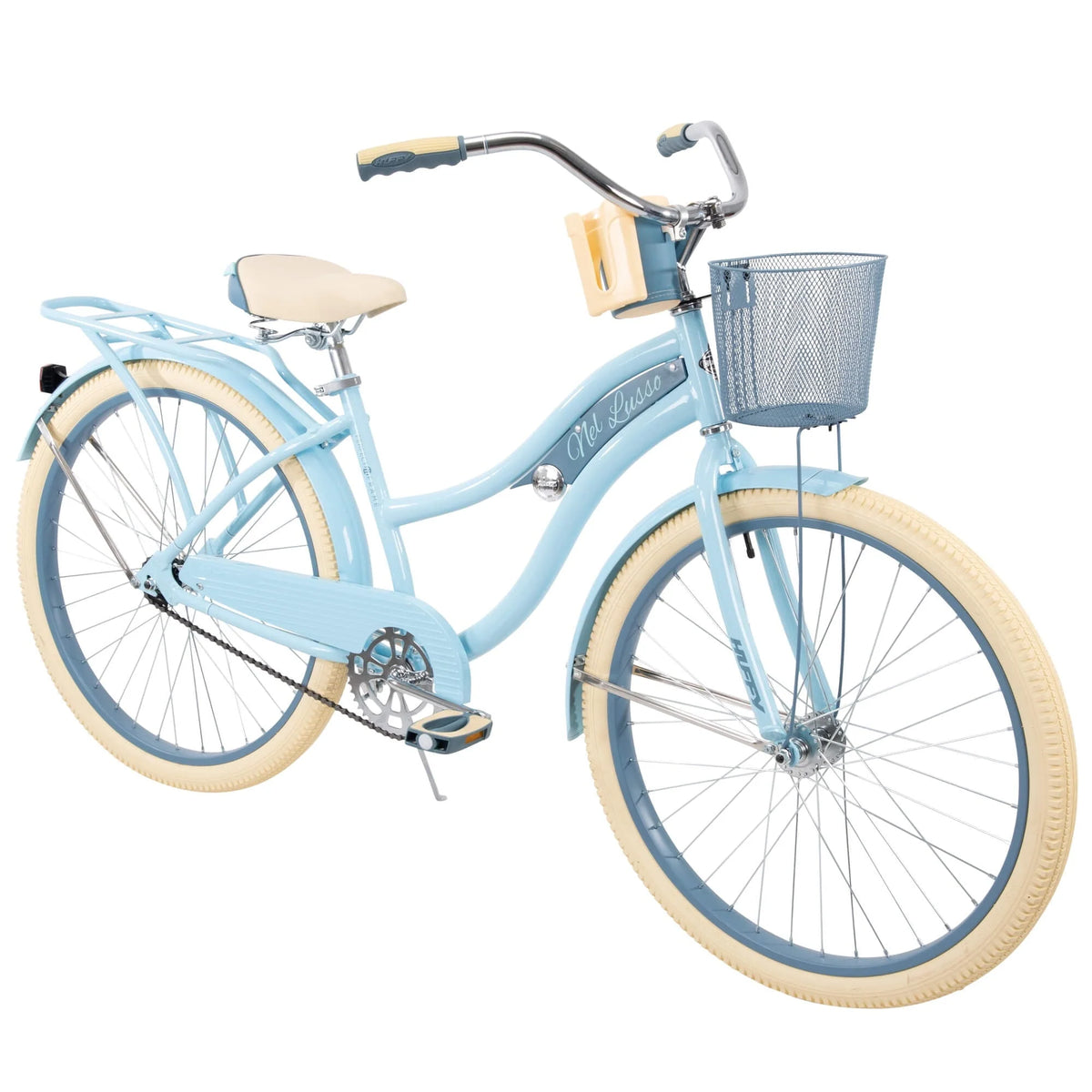 Huffy, Nel Lusso Classic Cruiser Bike with Perfect Fit Frame, Women'S, Light Blue, 26 in