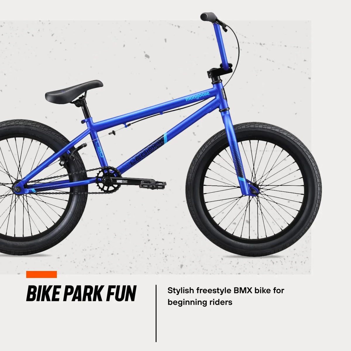 Mongoose Legion L20 Freestyle BMX Bike, 20 - in Wheel, Ages 8 and up, Blue