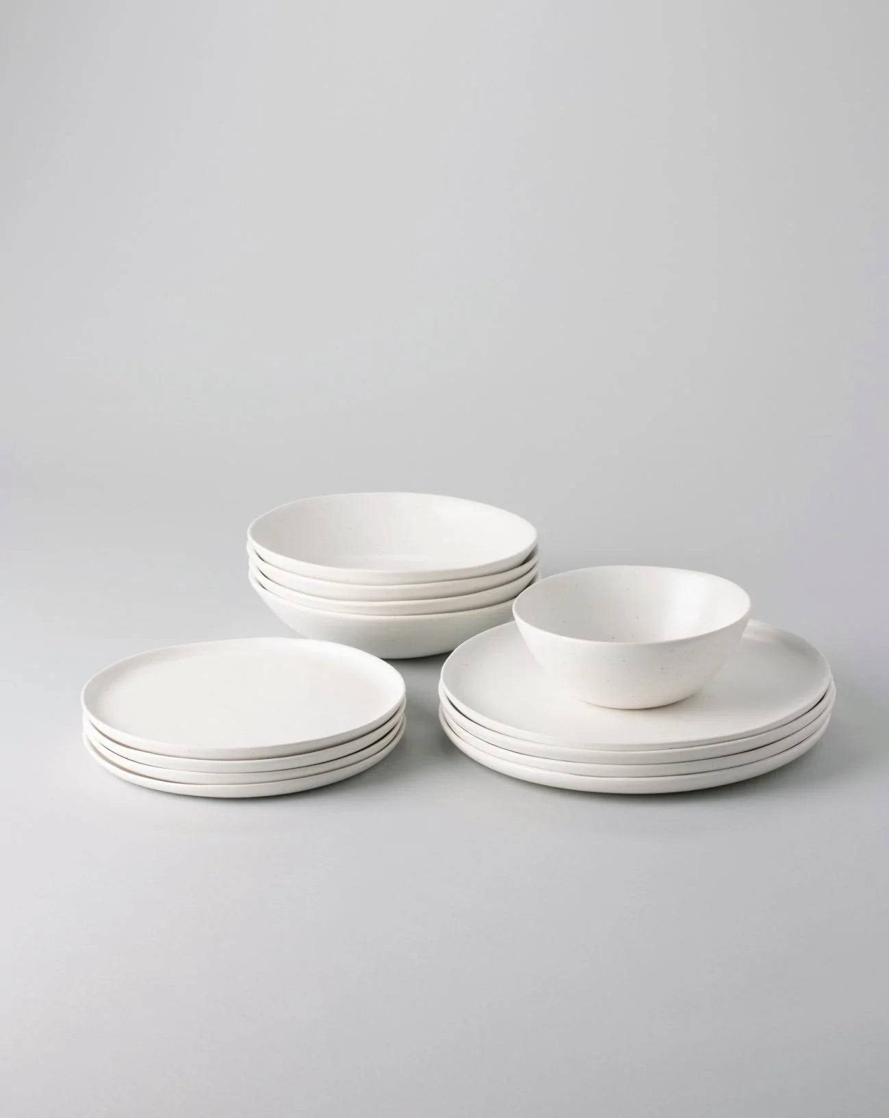 Fable Base Dinnerware Set in Speckled White
