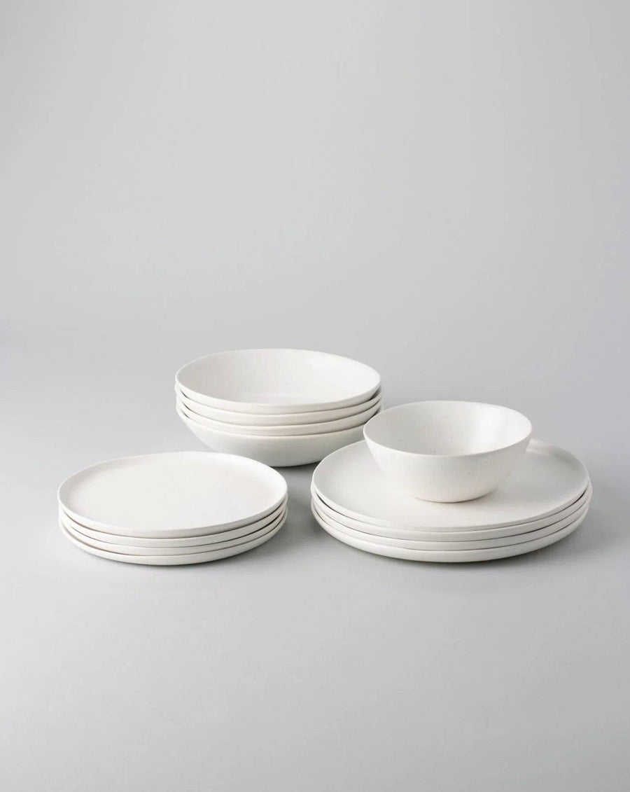 Fable Base Dinnerware Set in Speckled White