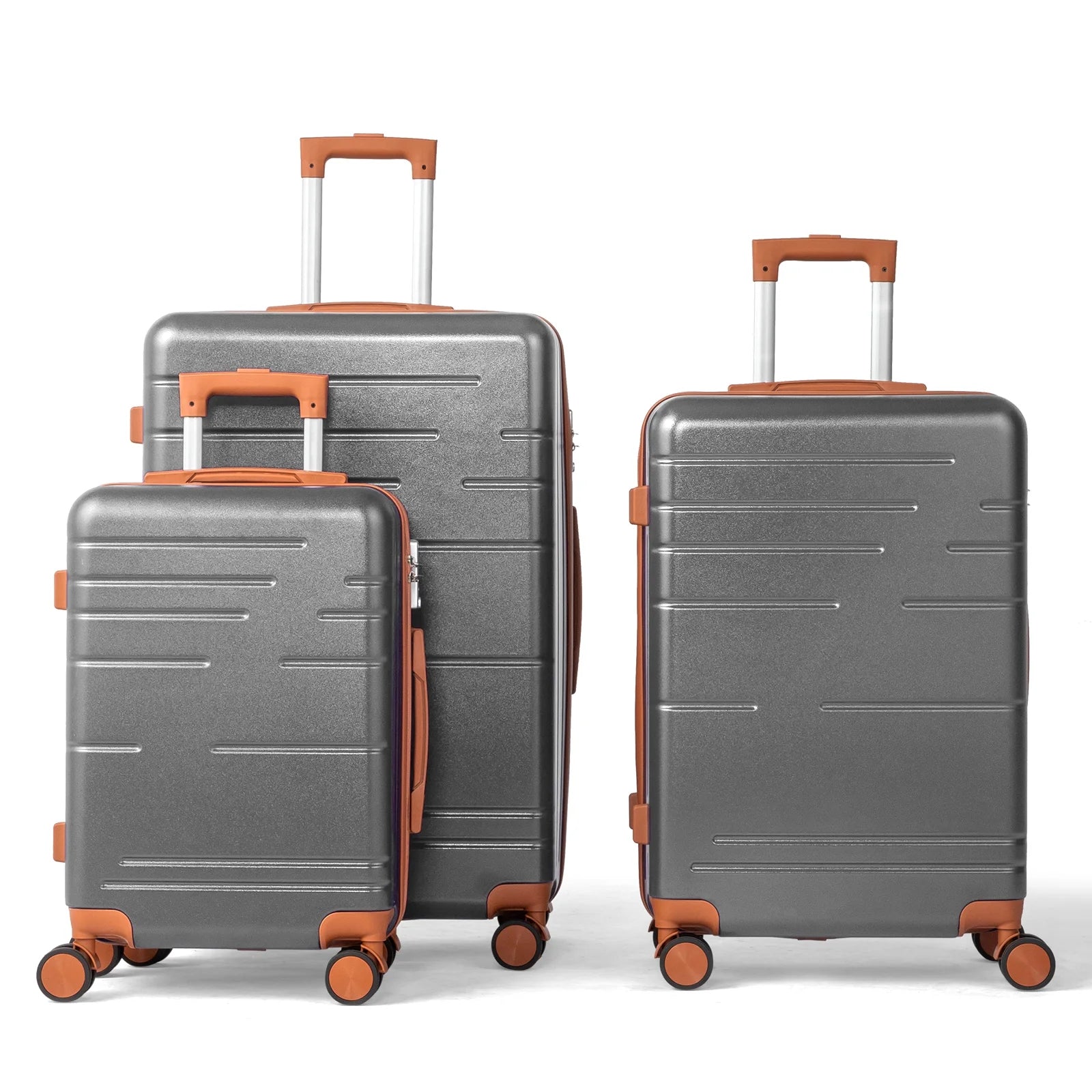 Zimtown Luggage 3 Piece Set Suitcase ABS Hardside Lightweight with TSA Lock Spinner Wheels, Beige
