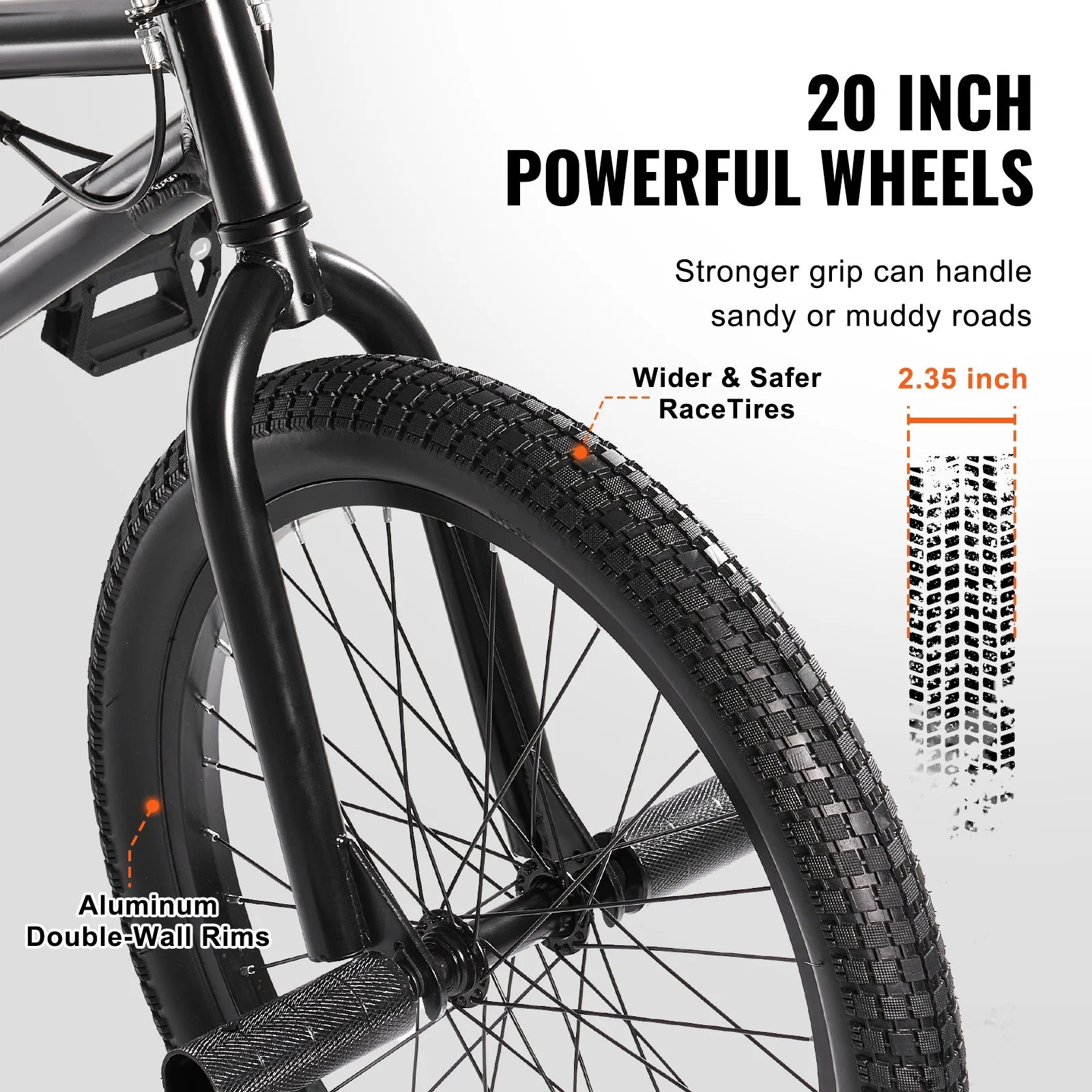 KFFKFF BMX Cycle, Freestyle Bike with 20 - Inch Wheels, BMX Racing Cycle with 360° Rotator and Four Pegs, Suitable for Novice to Skilled Riders, BMX Bikes for Teens and Adults