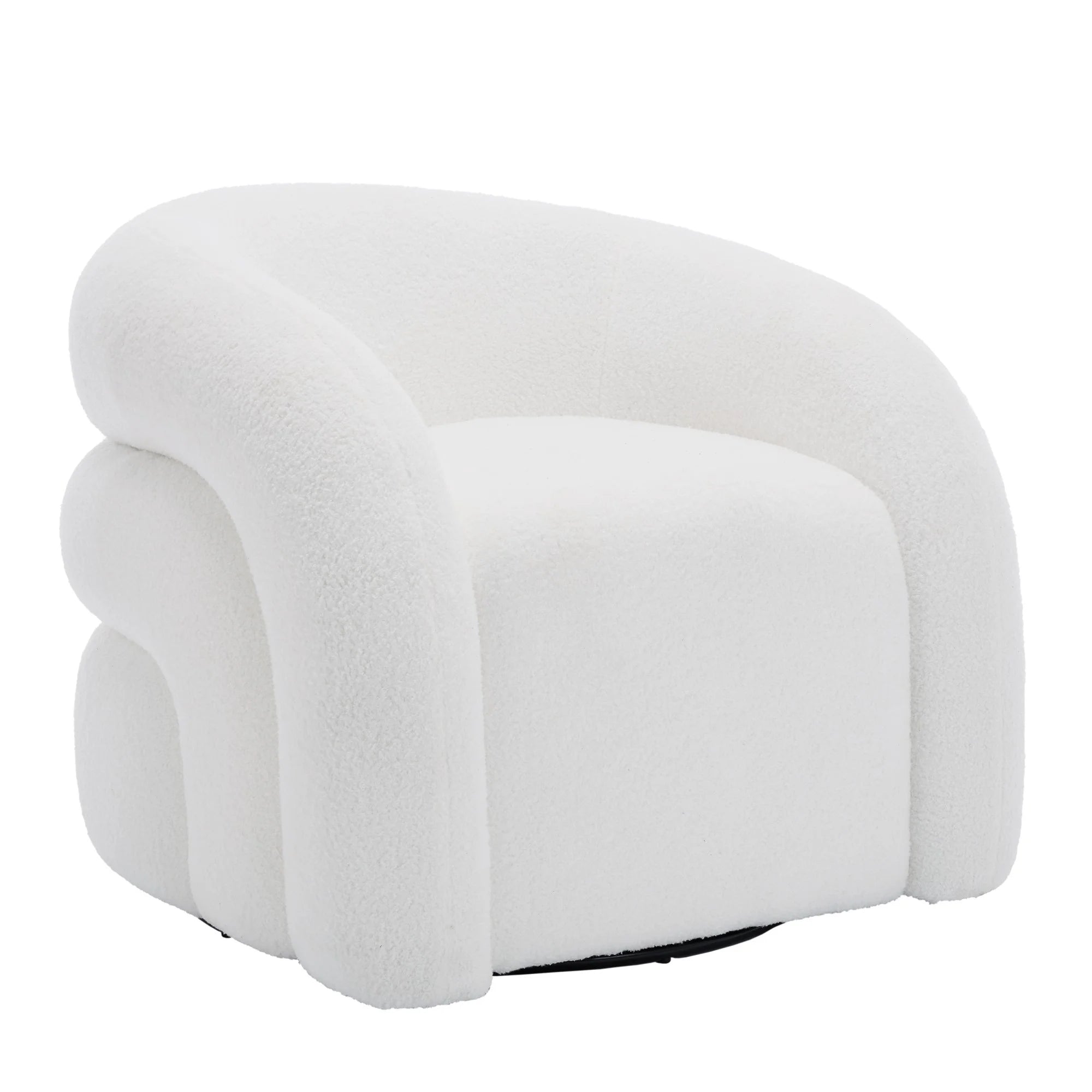 360 Swivel Accent Chair for Living Room, Boucle Barrel Armchair Single Sofa Chair Reading Chair, Sage Green