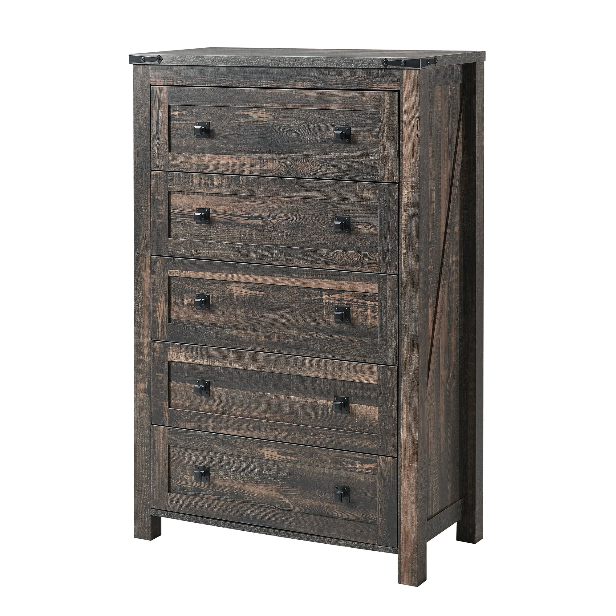 Keywhat Farmhouse 5 Drawer Dresser for Bedroom, Chest of Drawers Wood Organizer for Living Room, Antique White