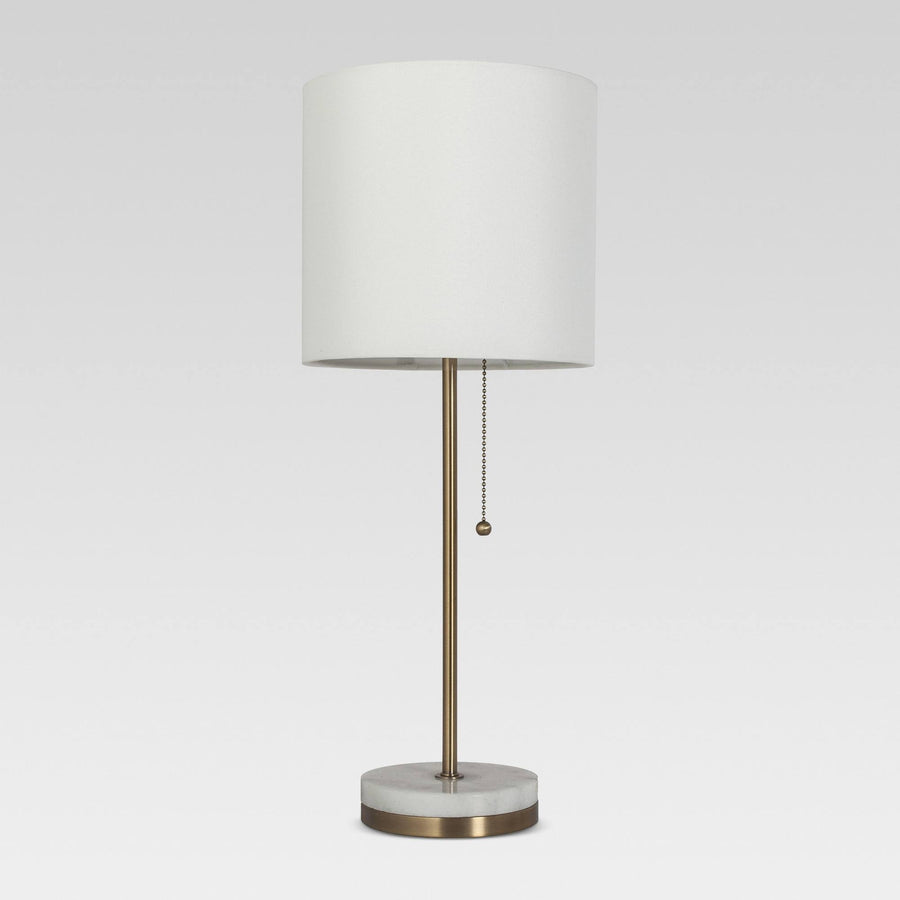 New - Hayes Marble Base Stick Lamp Brass (Includes LED Light Bulb) - Project 62