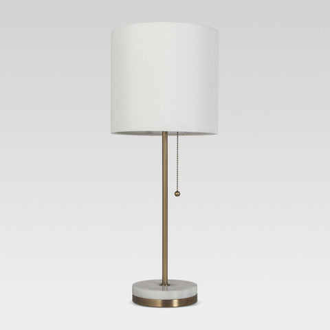 New - Hayes Marble Base Stick Lamp Brass (Includes LED Light Bulb) - Project 62
