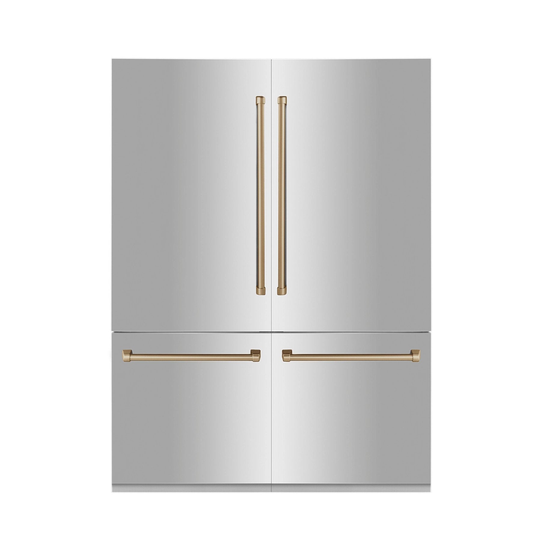 ZLINE 60" Autograph Edition 32.2 Cu. ft. 4-Door French Door Refrigerator, Internal Water, Ice Dispenser in Stainless Steel, Champagne Bronze Accents