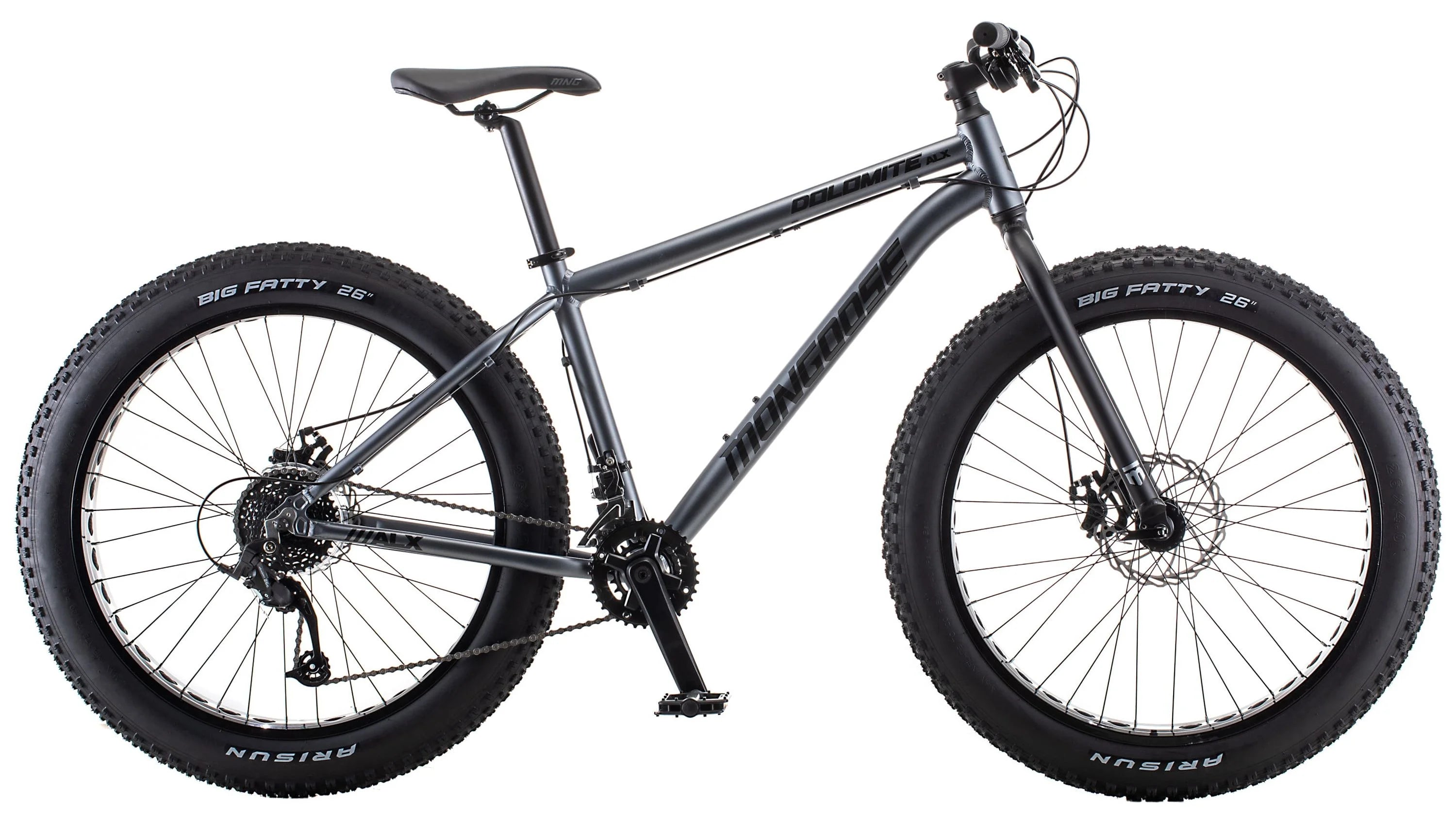26" Mongoose Dolomite ALX Unisex Fat Tire Mountain Bike, Gray, Ages 12+