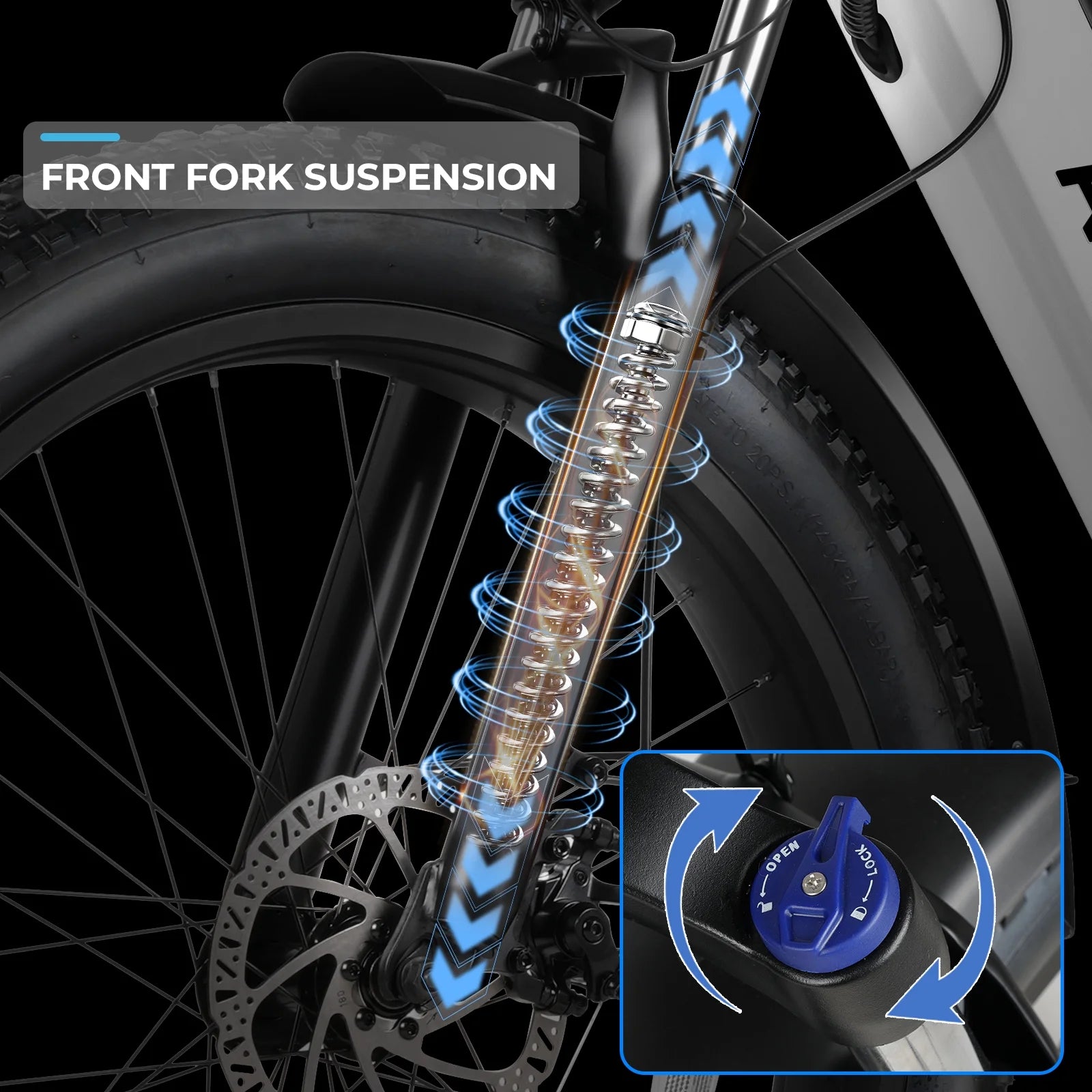 ANCHEER Electric Bike for Adults Peak 1000W Electric Bicycle 48V 15AH Battery Electric Bike 26" x 4.0" Fat Tire Mountain 28MPH 7 Speed Gears Electric Bike, Rear Rack, UL2849