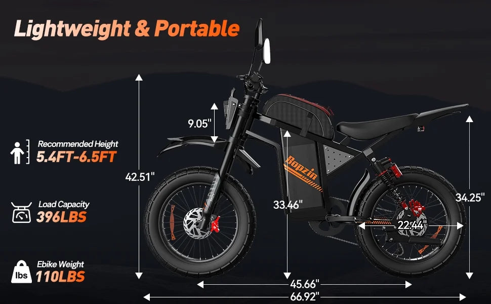Electric Dirt Bike for Adults, 60V 35ah, 3000W 45 MPH & 37 - 68 Miles Electric Motorcycle, 25'' Fat Tire Off - Road Mountain Bike UL2849