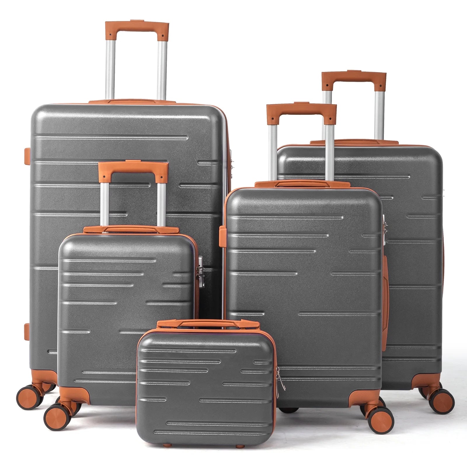 Zimtown Luggage 3 Piece Set Suitcase ABS Hardside Lightweight with TSA Lock Spinner Wheels, Beige