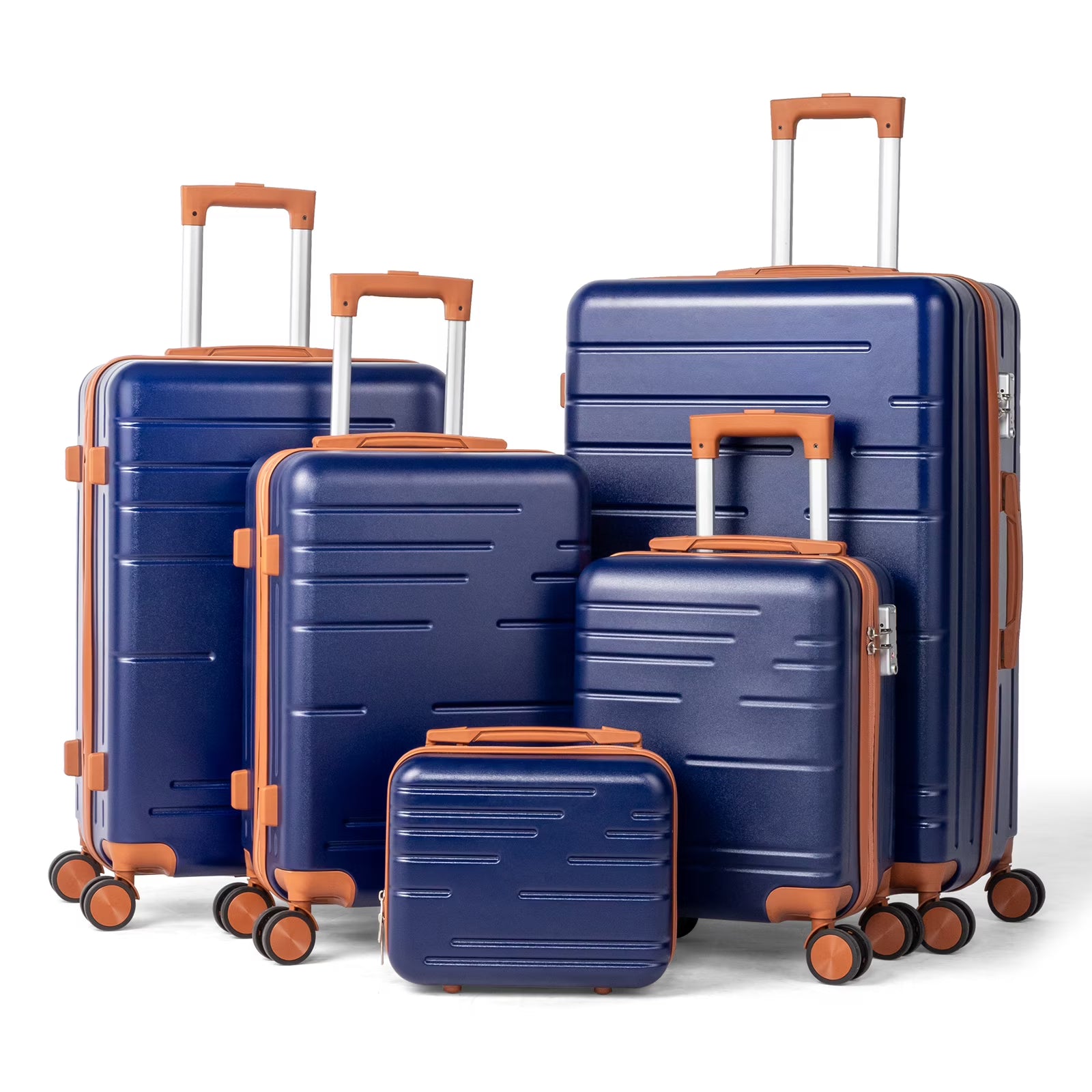Zimtown Luggage 3 Piece Set Suitcase ABS Hardside Lightweight with TSA Lock Spinner Wheels, Beige