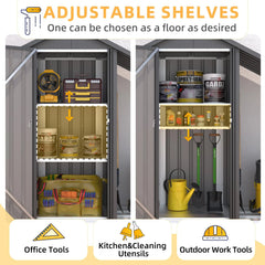 AECOJOY Outdoor Storage Cabinet Waterproof with Shelves and Lean to Open-Sided Firewood Racks
