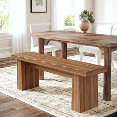 Fnova 48" Wooden Two - Person Backless Entryway Bench with Under - Bench Storage for Outdoor Garden, Living Room, Bedroom, Dining Room, Hallway
