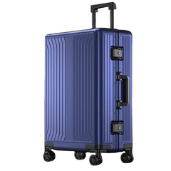 All Aluminum Magnesium Hardshell Carry on Luggage with Wheels, Modern Zipperless Hardshell Checked Luggage with TSA Lock, Airline Approved Metal Suitcase Travel Metal Rolling Luggage