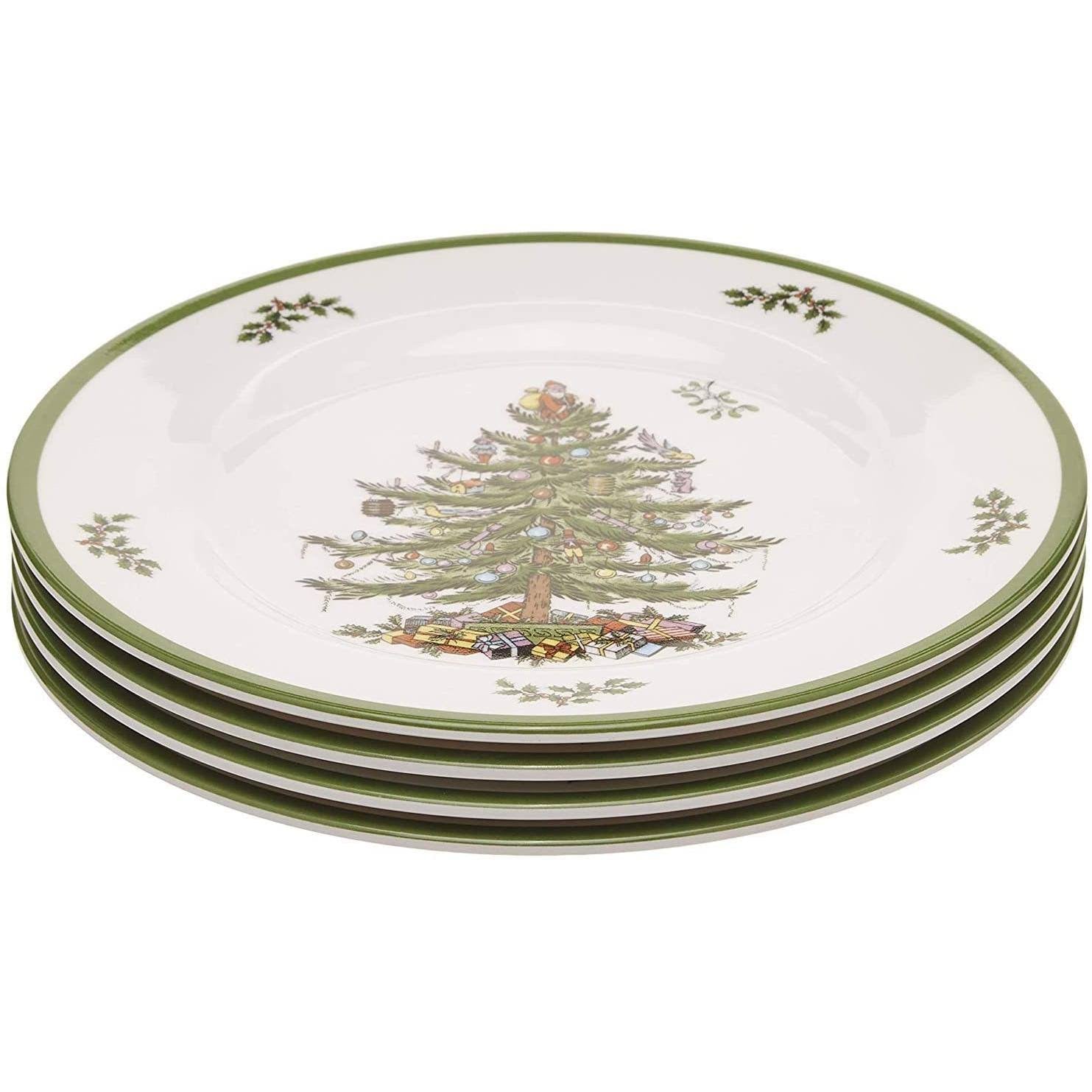Spode Christmas Tree Melamine Salad Plates Set of 4