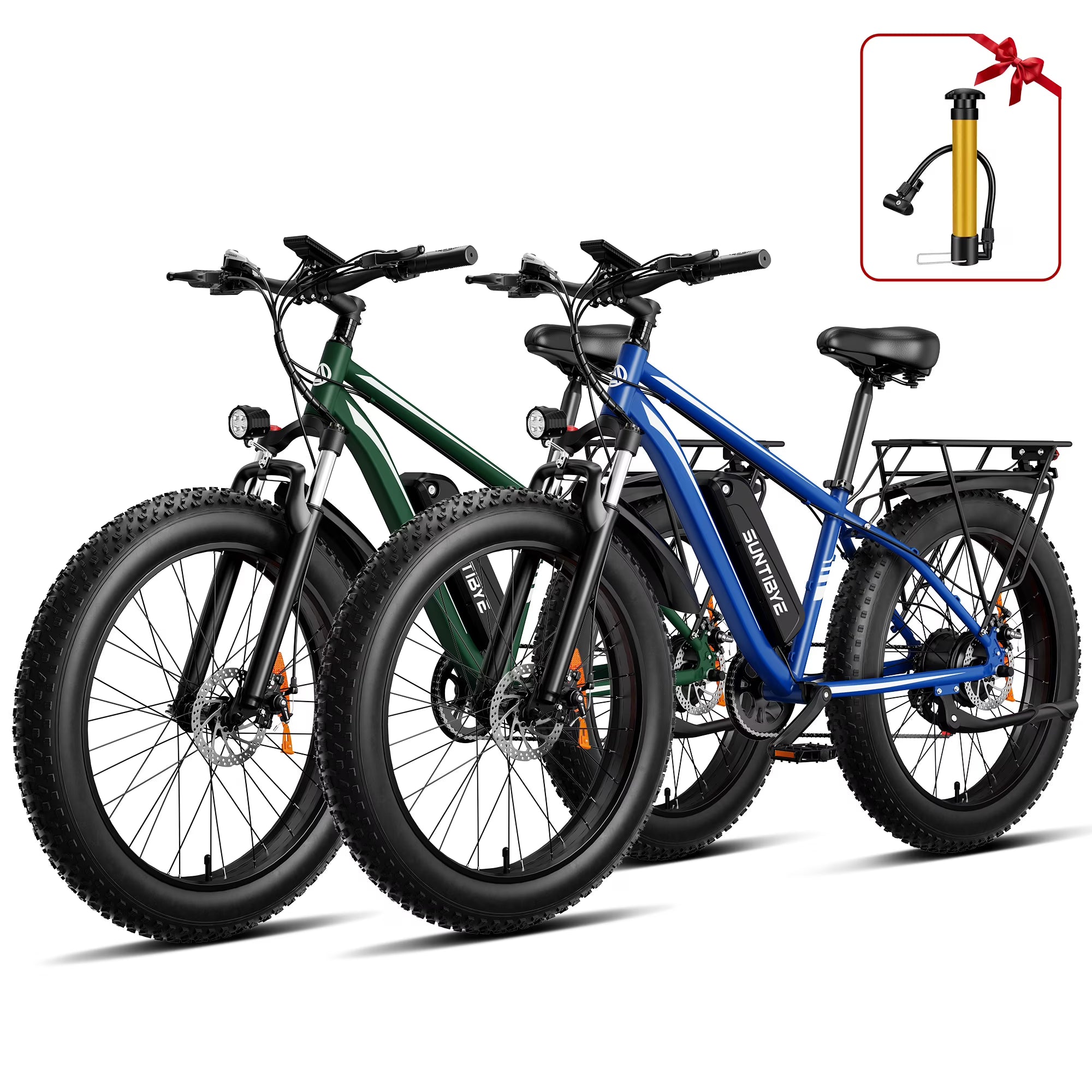 SUNTIBYE EB26 26" Fat Tire E Bike for Adults Set of 2, 1500W Electric Mountain Bikes, 28MPH Off - Road Ebike, 48V 15ah UL2849, Black
