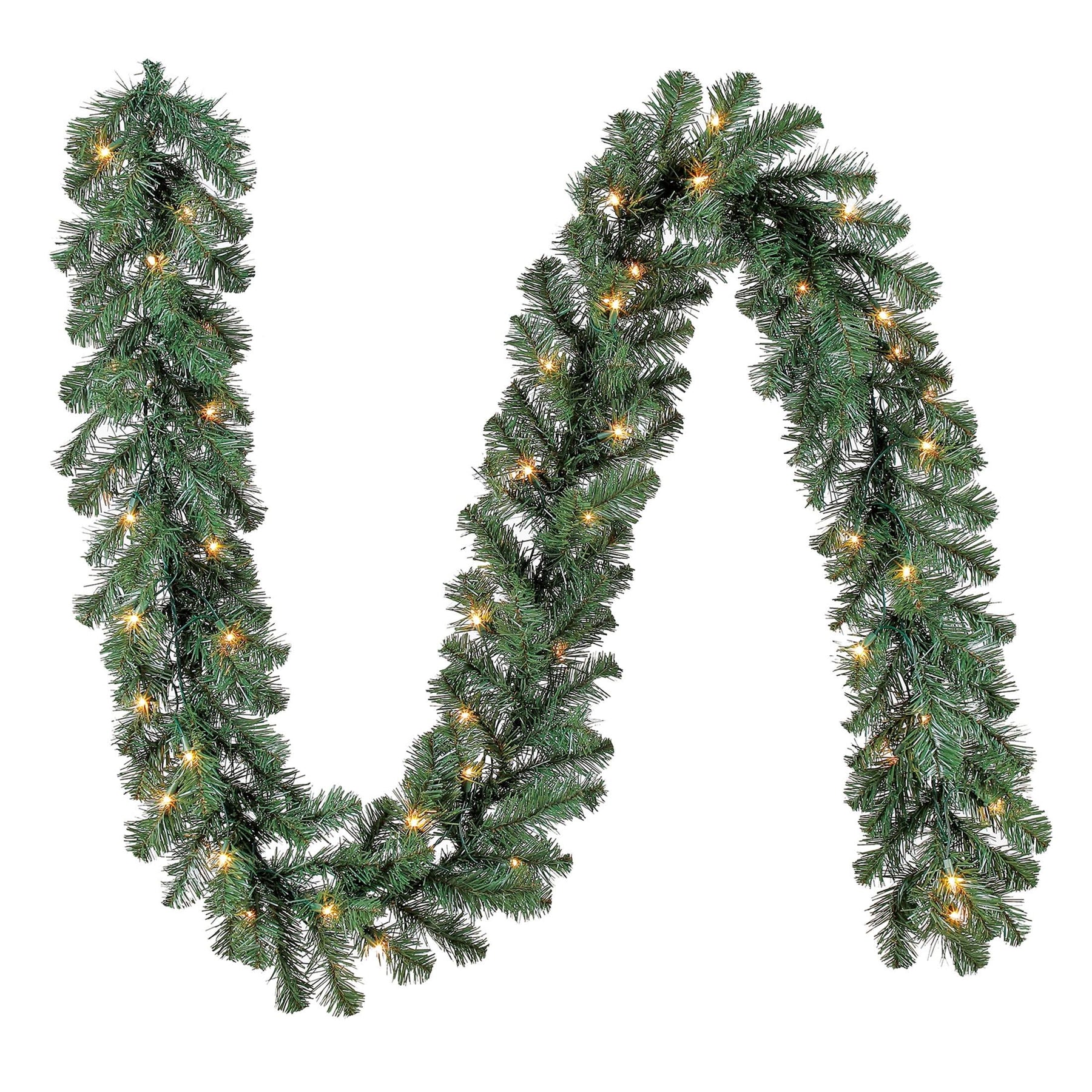 Holiday Time Pre-Lit Napa Artificial Christmas Garland with Clear Incandescent Lights - 9 ft