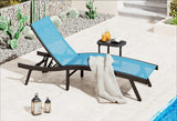 AECOJOY Outdoor Chaise Lounge, All Weather Pool Lounge Chairs Ergonomic Design (Blue, 2 PCs)