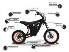 TUTTIO Soleil01 Electric Dirt Bike for Adults, 48V 21ah 200n.m, 2000W Motor, Max 37mph, Maximum Range 45 Miles, Dirt Bikes