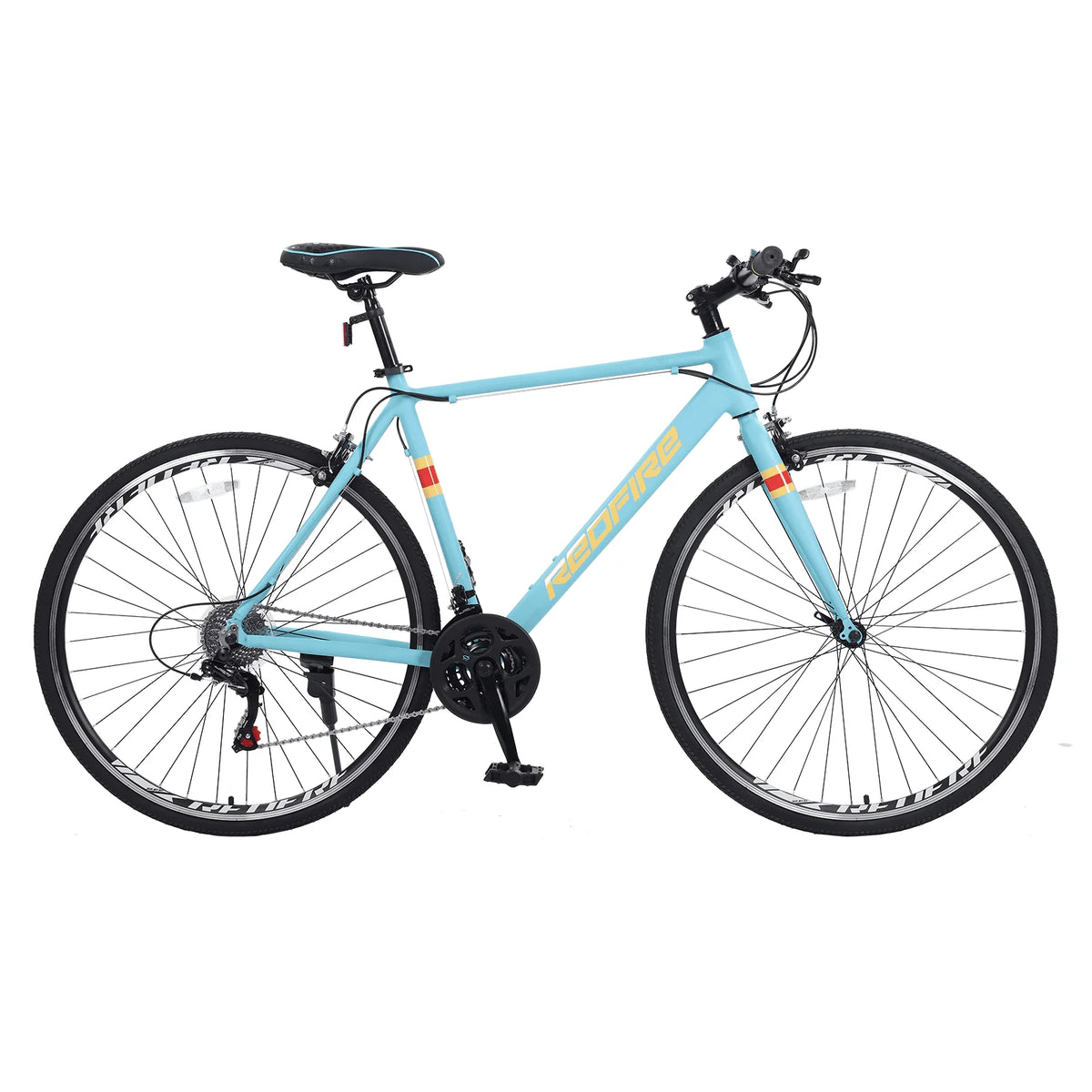 Redfire Hybrid Road Bike, 21 Speed Shimano Shifters, 700C Wheels 21 in Aluminum Frame, City Commuter Road Bicycle for Adult Men&Women(Mint Green)