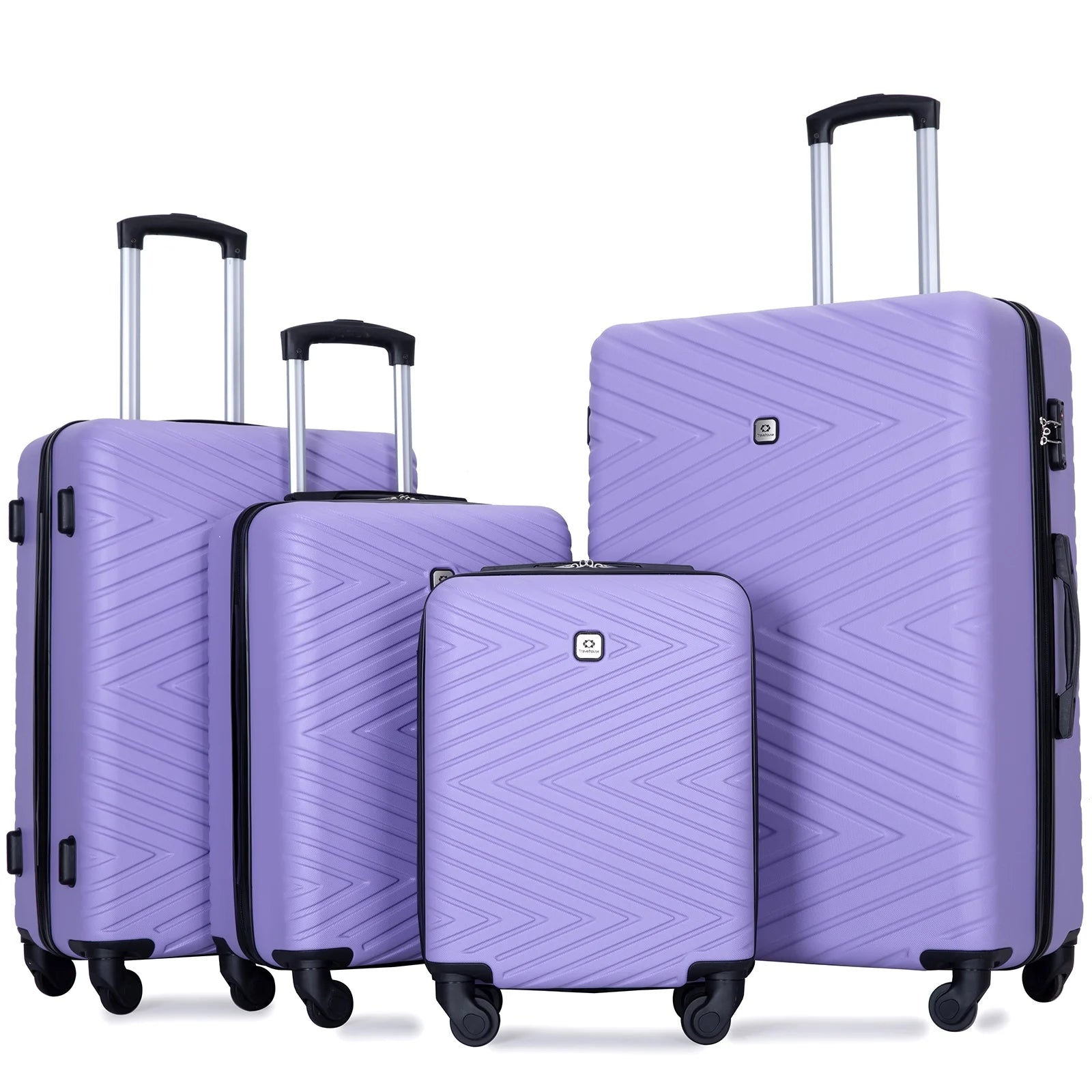 Travelhouse 4 Piece Hardshell Luggage Set Hardside Lightweight Suitcase with TSA Lock Spinner Wheels.(Blue)