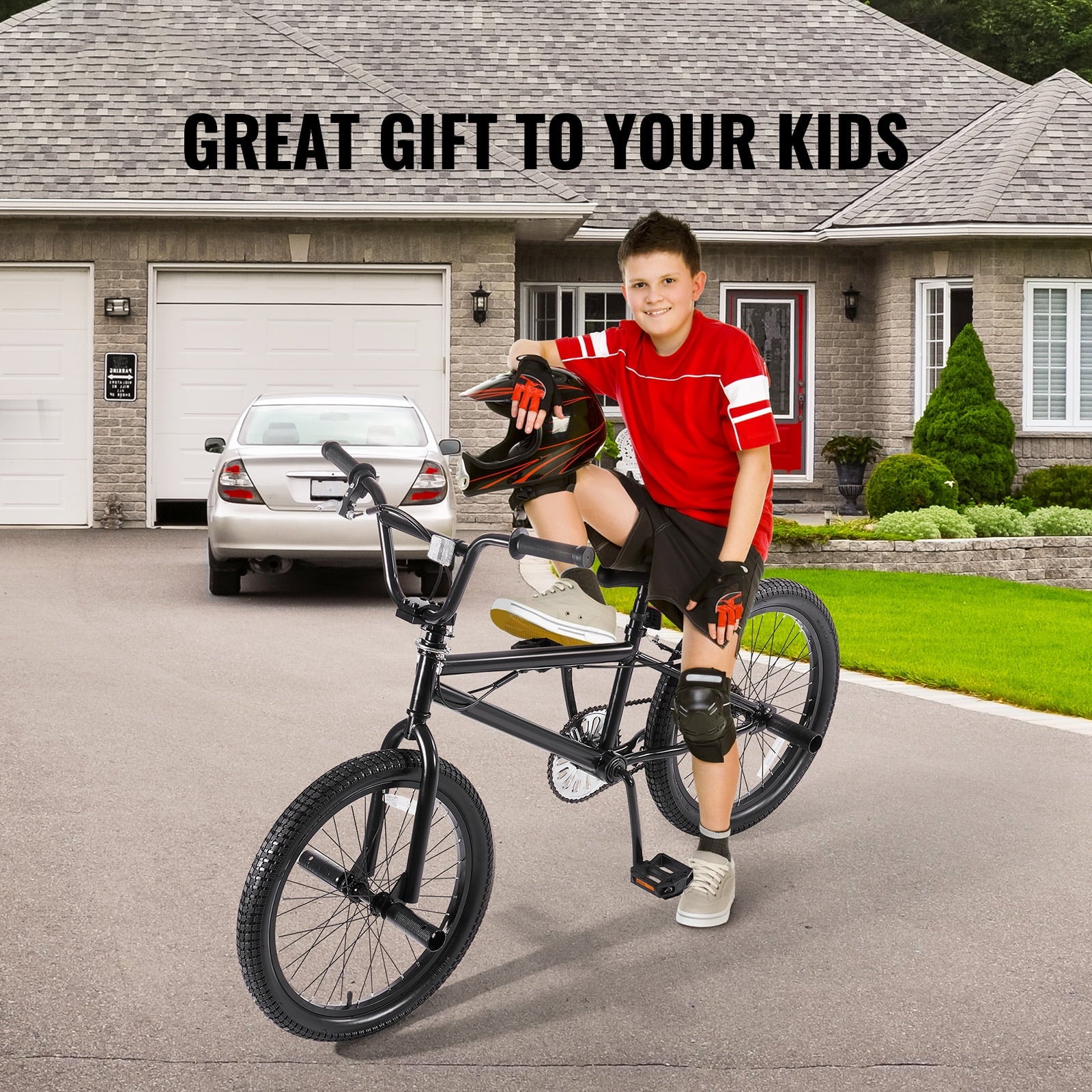 KFFKFF BMX Cycle, Freestyle Bike with 20 - Inch Wheels, BMX Racing Cycle with 360° Rotator and Four Pegs, Suitable for Novice to Skilled Riders, BMX Bikes for Teens and Adults