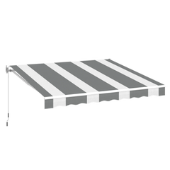 AECOJOY 10'×8' Manual Retractable Awning Sun Shade, Patio Awning Canopy