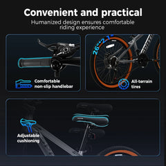 SPATIAL 24/26/27.5/29 in Mountain Bike, 8/21 Speed Lightweight Aluminum Magensium Frame Mountain Bicycle, Fits Men Women Teenagers Adult Disc Brake MTB Bicycle