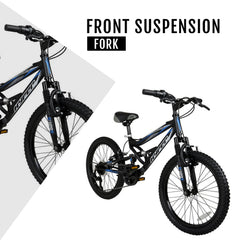 Hyper Bicycles 20" Boys Shocker Mountain Bike, Kids, Black, Recommended Age Group 8 to 13 Years Old