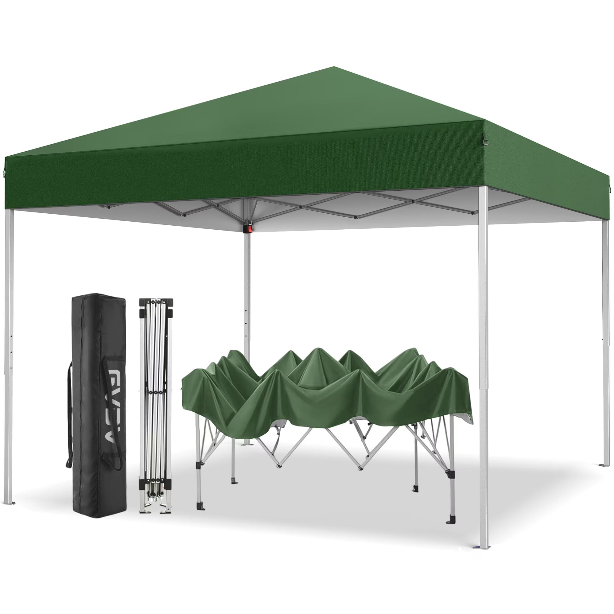 GVDV Canopy Tent, 10x10 Ft Easy Pop up Outdoor Canopy Tent, Portable Straight Leg Gazebo Instant Canopy, Blue