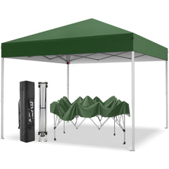 GVDV Canopy Tent, 10x10 Ft Easy Pop up Outdoor Canopy Tent, Portable Straight Leg Gazebo Instant Canopy, Blue