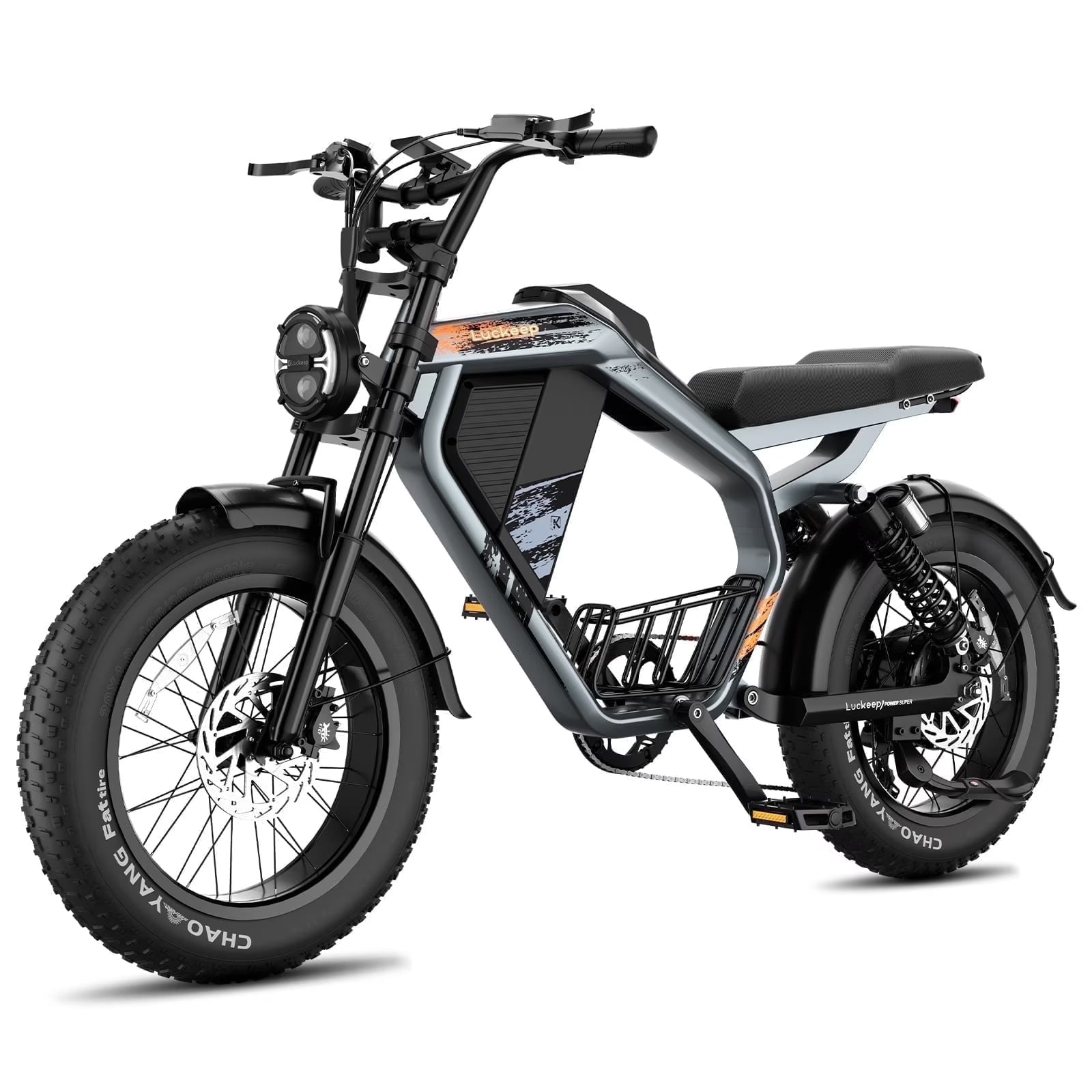 Luckeep M5 Electric Bike for Adults/Teen, 1500W Peak Motor, Max 32MPH, 48V 15AH Battery, Max 60 Miles Electric Motorcycle for Mountains, 20" Fat Tire Electric Dirt Bike, Sand, Road, Full Suspension