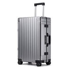 All Aluminum Hardshell Luggage, Airline Approved Zipperless Hardside Carry on Suitcase with Spinner Wheels, Checked Aluminium Luggage Metal Rolling Luggage Case for Travel, Business