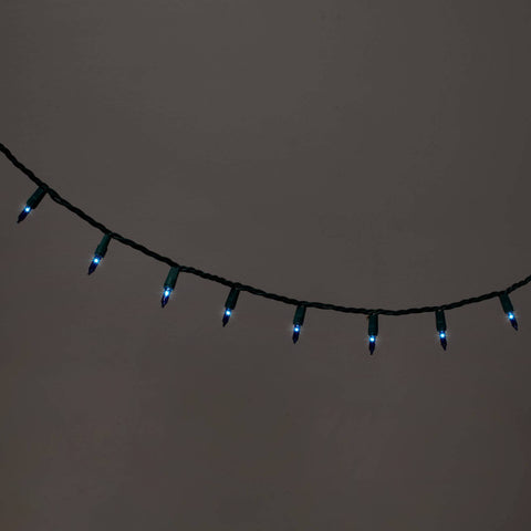 100ct Incandescent Smooth Mini Christmas String Lights Blue with Green Wire - Wondershop