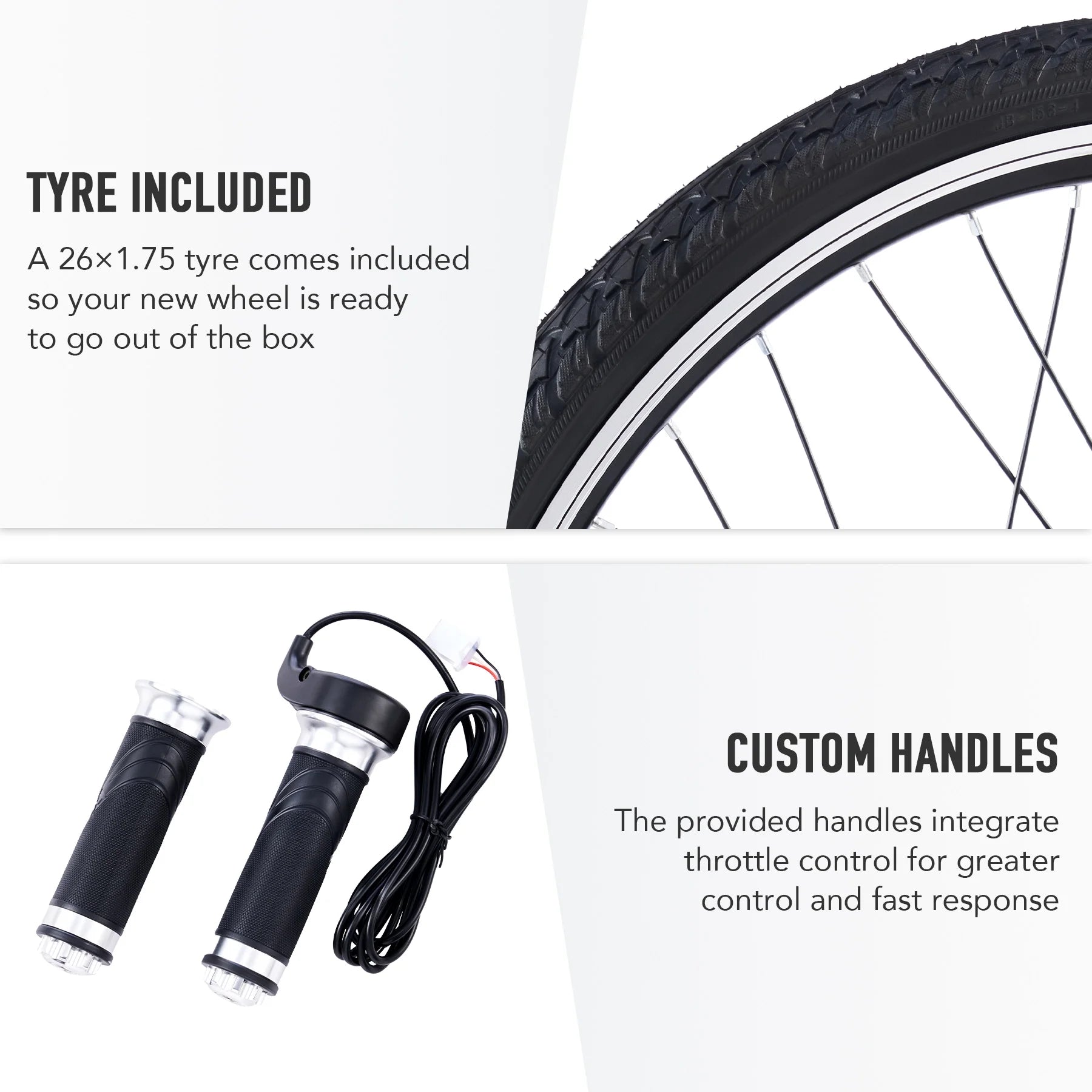 Viribus Electric Bike Conversion Kit 26" Rear Wheel 1000W Hub Motor LCD Ebike DIY Set