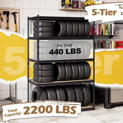 Giantex 5-Tier Metal Storage Shelves w/Adjustable Utility Rack (48" W x 24" D x 72" H)