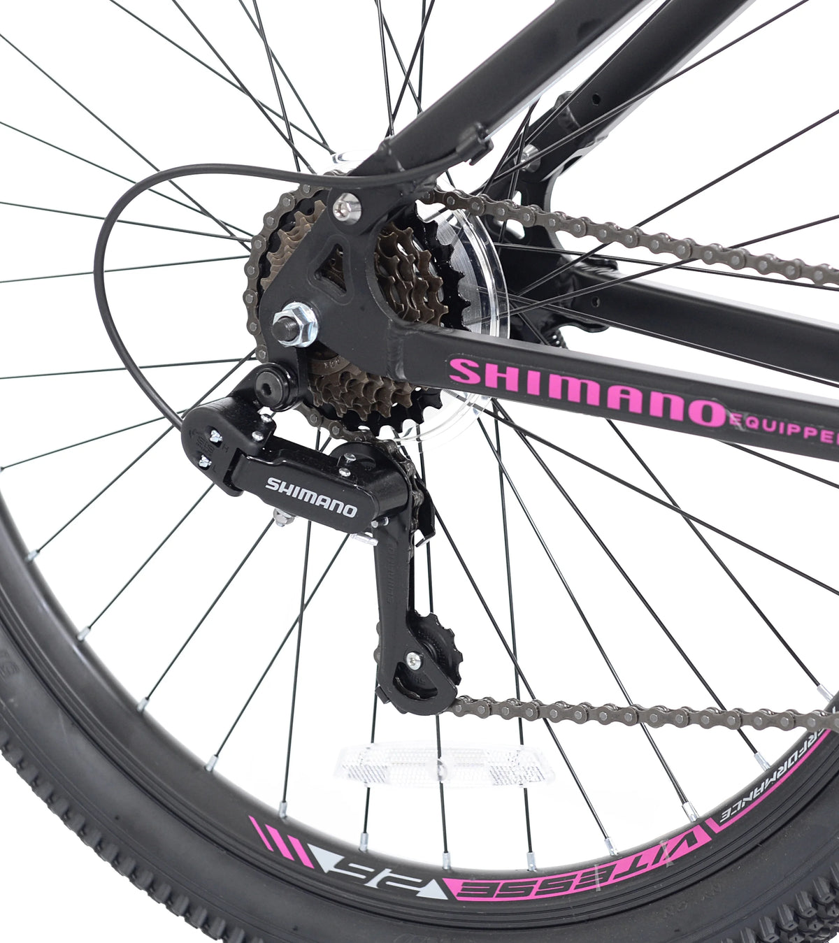 Kent Genesis Maeve Mountain Bike, 26" Wheels, Adults Ages 13+, Black and Pink