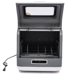 110V 800W Countertop Dishwasher - Stainless Steel, 3 Wash Modes + Fruit Wash, Touch Control, Space - Saving, Ideal for Small Kitchens & Rvs