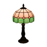 Retro Mediterranean Mosaic Table Lamp – Glass Shade Decorative Desk Light