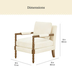 Pioneer Woman Harper Spindle Accent Chair, Jade Fabric Upholstery