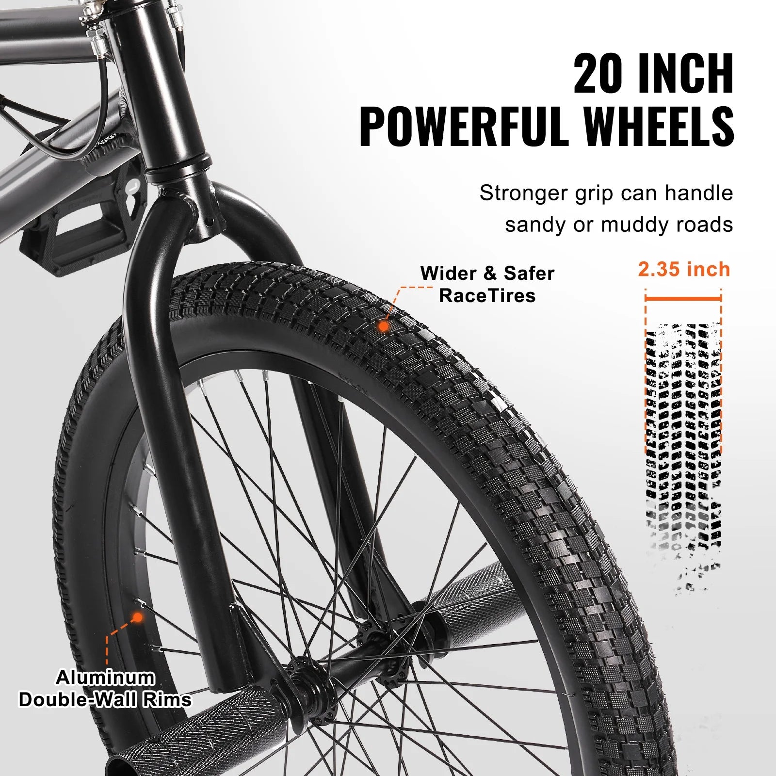 KFFKFF BMX Cycle, Freestyle Bike with 20 - Inch Wheels, BMX Racing Cycle with 360° Rotator and Four Pegs, Suitable for Novice to Skilled Riders, BMX Bikes for Teens and Adults