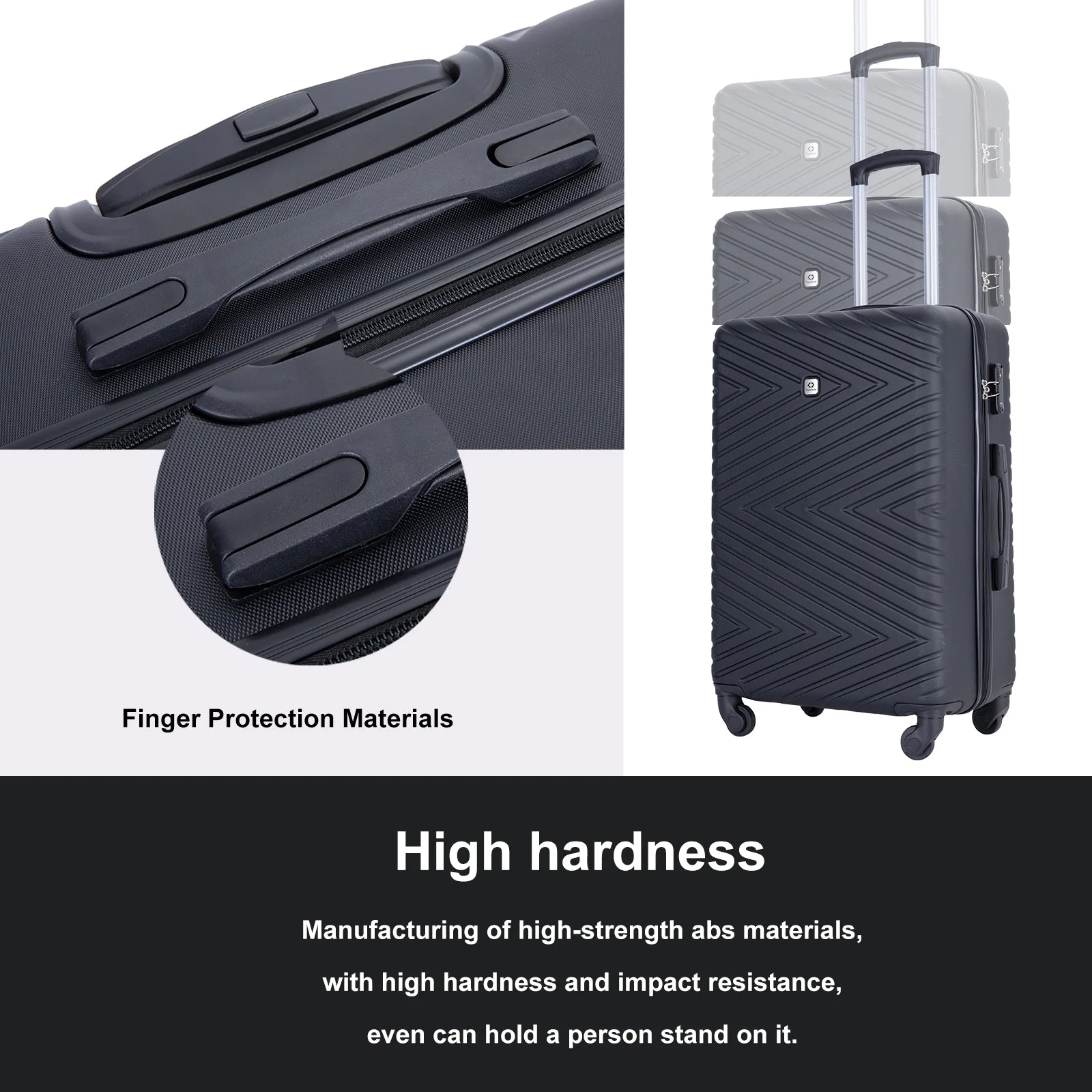 Travelhouse 4 Piece Hardshell Luggage Set Hardside Lightweight Suitcase with TSA Lock Spinner Wheels.(Blue)