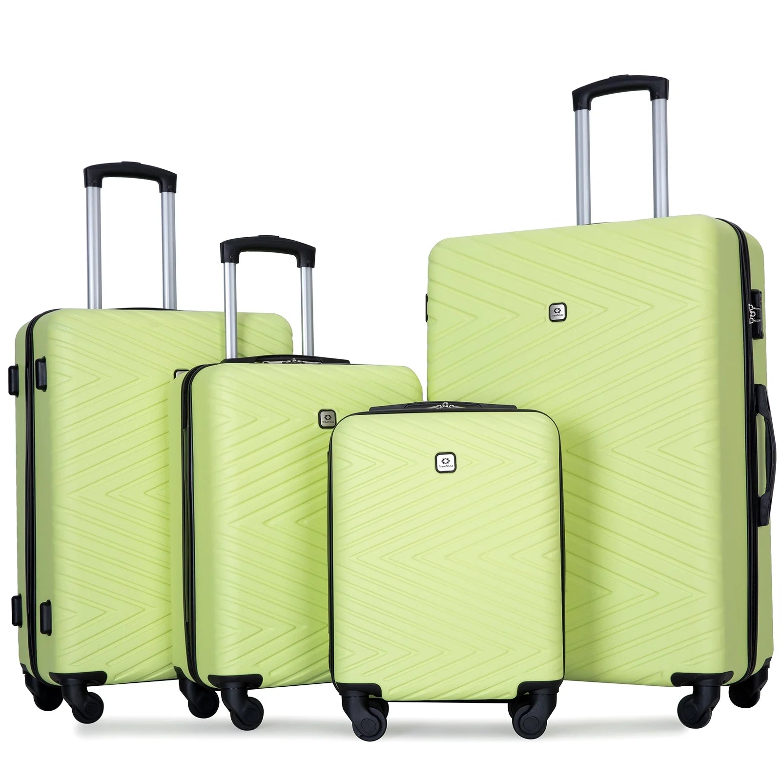 Travelhouse 4 Piece Hardshell Luggage Set Hardside Lightweight Suitcase with TSA Lock Spinner Wheels.(Blue)