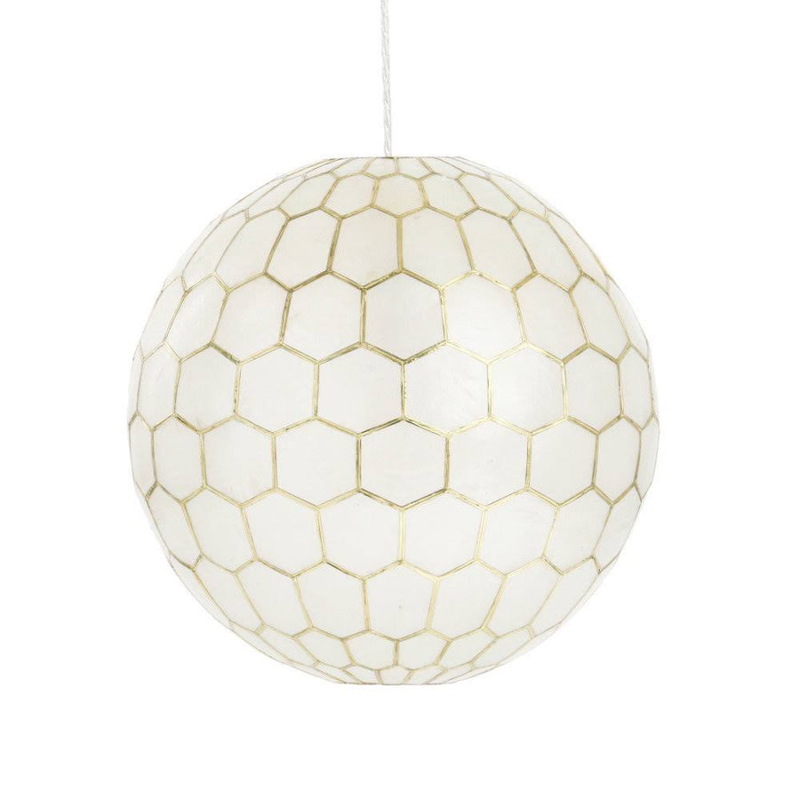 Olwen 1 - Light Unique Globe Pendant with Capiz Accents Joss & Main Finish: Gold, Size: 11" H x 12" W x 12" D