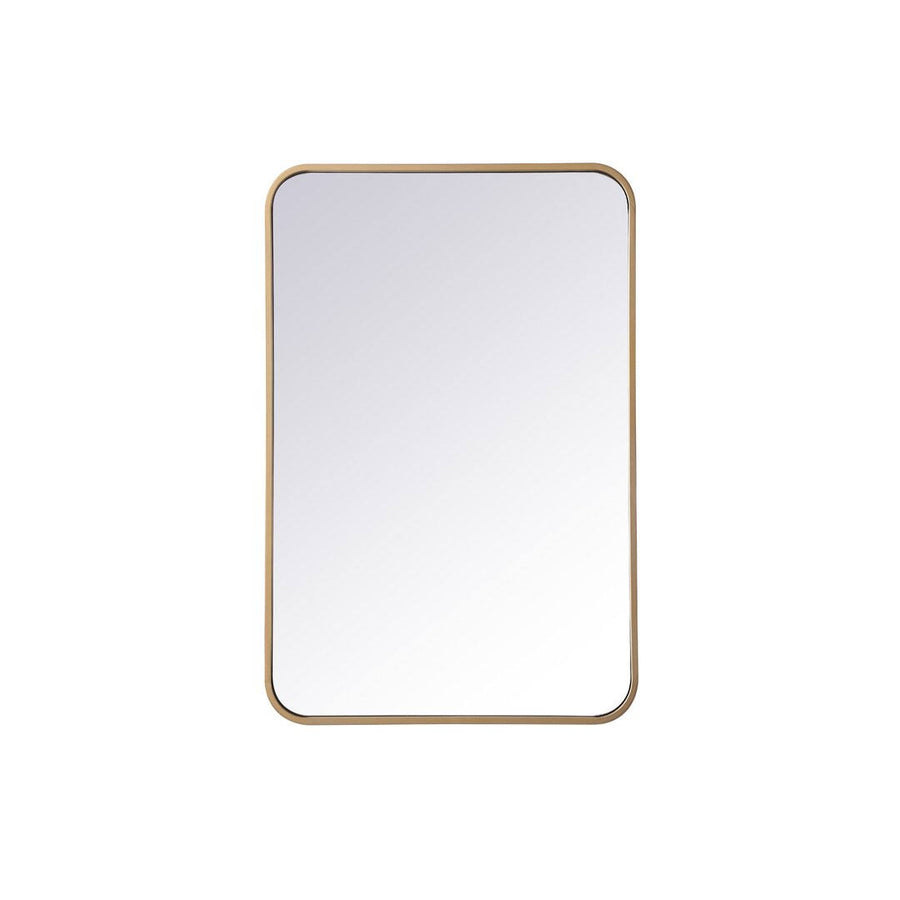Sabine Metal Rounded Rectangle Wall Mirror Finish: Brass, Size: 30'' H x 20'' W